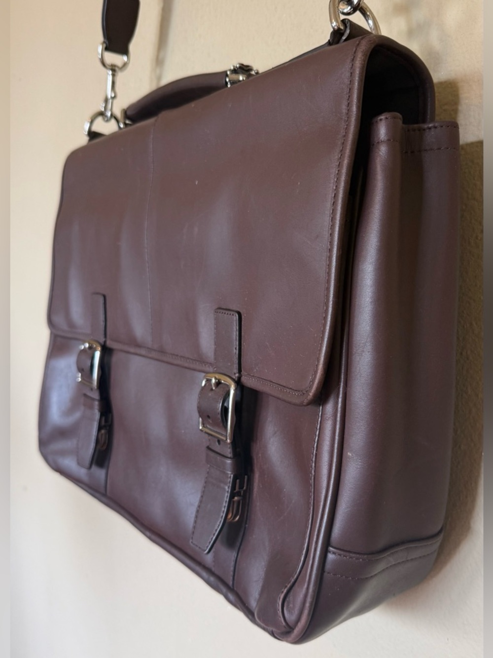 Vtg Coach Lexington Flap Top Brown Leather Laptop Briefcase Commuter Bag - Picture 10 of 16